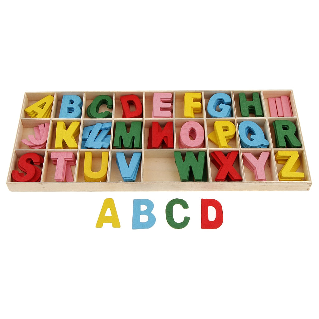 156pcs coloré en bois lettre alphabet jouets éducatifs pour enfants