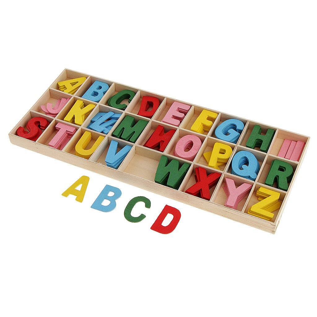 156pcs coloré en bois lettre alphabet jouets éducatifs pour enfants