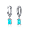 Modian – boucles d'oreilles en Tourmaline pour femmes, bijoux Paraiba rectangulaires en argent Sterling 925, cadeau exquis