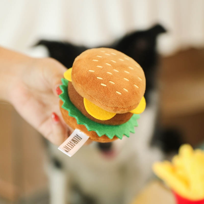 Jouets pour chiens drôles Creative Hambuger Pet Toy Chiot Pet Play Chew Toy Dog Squeaky Toys for Dogs Cats Pets Supplies Pets Products York