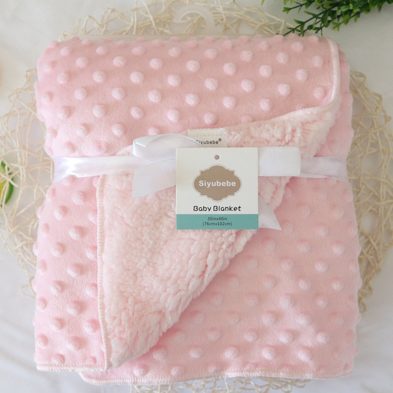 Couverture Douillette pour Bébé 100% Coton en Polaire 76*102cm, Minky Couverture Bébé à Double Face Multifonctionnel Super Douce pour Garçon Fille (Baleine)