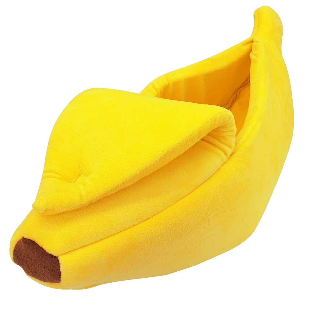 Banane chat lit maison confortable mignon banane chiot coussin chenil chaud Portable panier pour animaux de compagnie fournitures tapis lits pour chats chatons