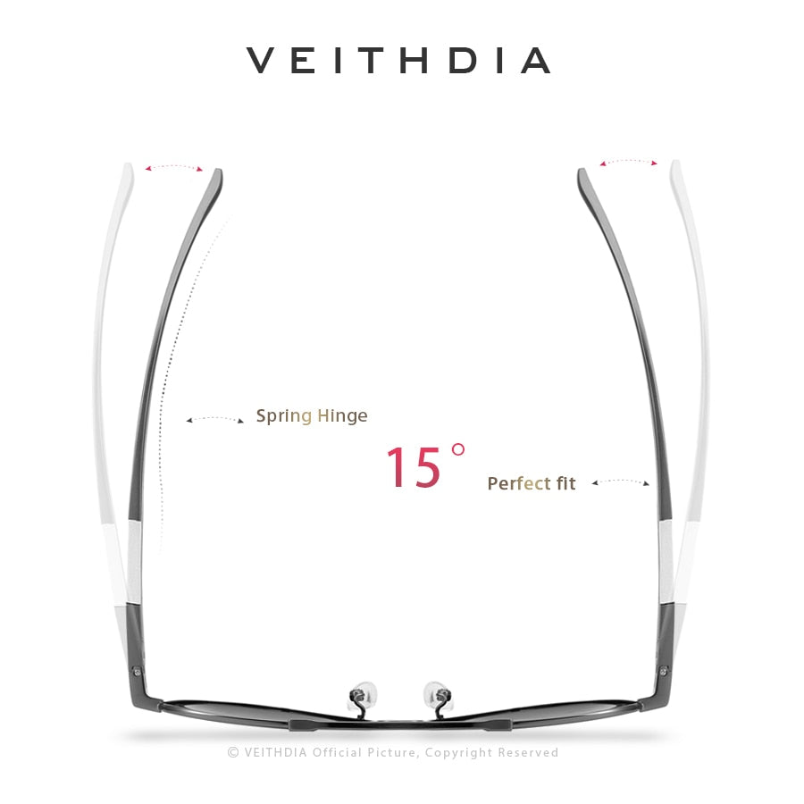 VEITHDIA – lunettes de soleil en aluminium photochromique pour homme et femme, verres polarisés UV400, à la mode, pour conduire, pour l'extérieur, 6699