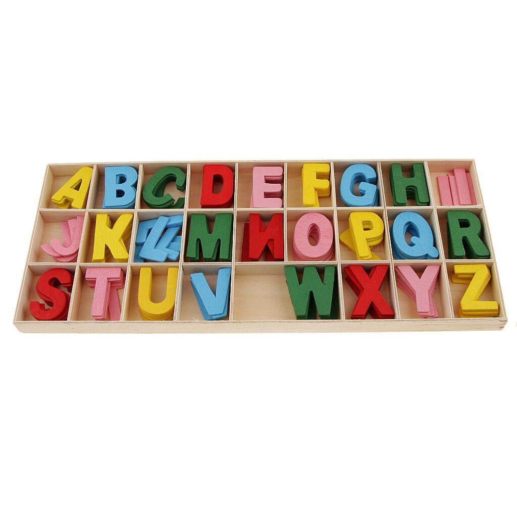 156pcs coloré en bois lettre alphabet jouets éducatifs pour enfants