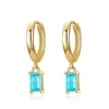 Modian – boucles d'oreilles en Tourmaline pour femmes, bijoux Paraiba rectangulaires en argent Sterling 925, cadeau exquis