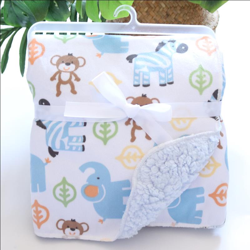 Couverture Douillette pour Bébé 100% Coton en Polaire 76*102cm, Minky Couverture Bébé à Double Face Multifonctionnel Super Douce pour Garçon Fille (Baleine)