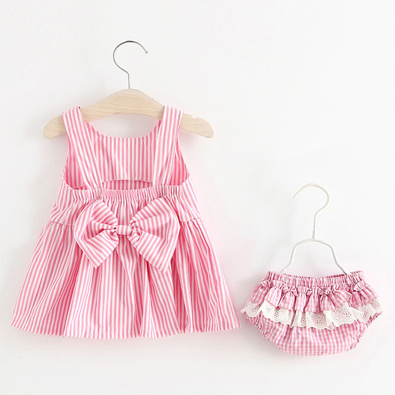 sans manches robe fille 2 pièces ensembles pantalons courts + robe ensemble