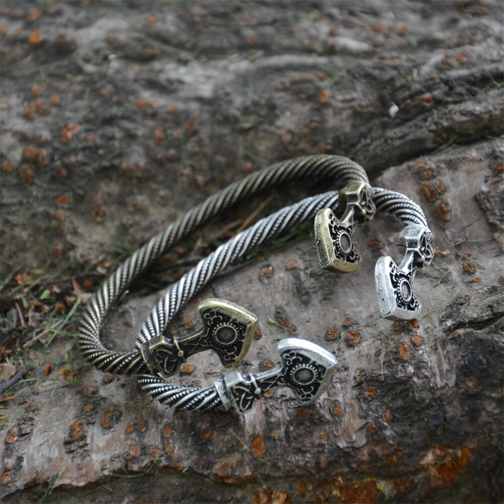 Unisexe Vikings Païen Bracelet Manchette en métal