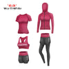 Sport Vêtements de Yoga Costumes 5 Pièce Ensembles de Sport Pour Femme Gym Running à séchage Rapide Costumes Sportifs pour Dames Vêtements de Sport Vêtements de Fitness